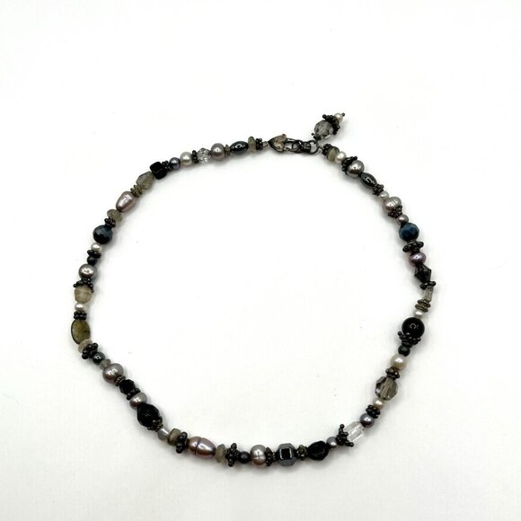 Artisan Sterling Silver 925 Beaded Necklace Freshwater Pearl, Gemstone, Glass - Picture 8 of 8